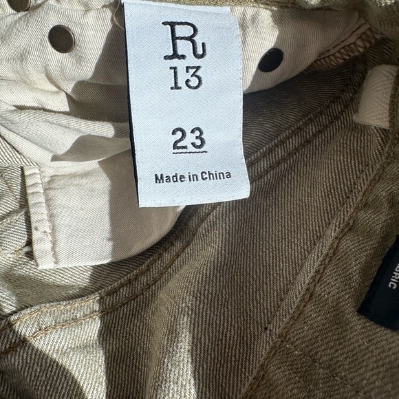 R13 Boyfriend Jeans - Moss Green - Size 23 - Picture 5 of 10